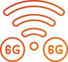 6g rede ícone estilo vetor