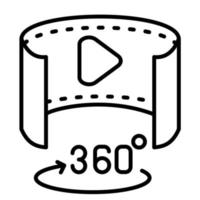 360 grau vídeo vetor ícone