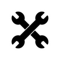 ícone de reparo ou configuração com ferramenta de chave inglesa vetor