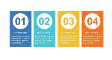 o negócio infográficos Projeto modelo com ícones e 4 opções ou passos. pode estar usava para processo diagrama, fluxo gráfico. vetor