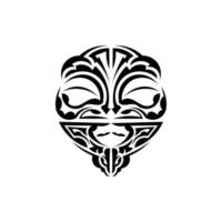 viking rostos dentro ornamental estilo. polinésio tribal padrões. adequado para tatuagens. isolado em branco fundo. vetor ilustração.