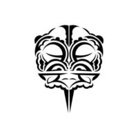 viking rostos dentro ornamental estilo. havaiano tribal padrões. adequado para imprime. isolado. Preto ornamento, vetor. vetor