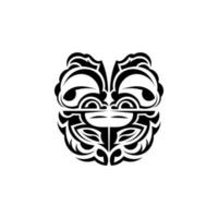 viking rostos dentro ornamental estilo. polinésio tribal padrões. adequado para imprime. isolado. Preto ornamento, vetor. vetor