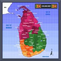 sri lanka país mapa e bandeira vetor