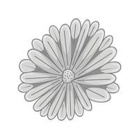 ilustração vetorial floral botânica flor ilustração cinza ornamento vetor