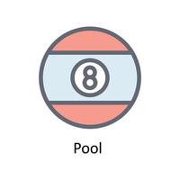 piscina vetor preencher esboço ícones. simples estoque ilustração estoque