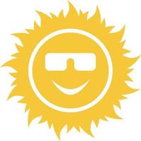 sol, emoji ícone - vetor. simples elemento ilustração verão conceito. sol, emoji ícone - vetor. verão conceito vetor ilustração. em branco fundo