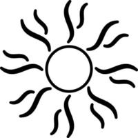 sol, verão esboço vetor ícone. linha verão e Sol vetor ícone