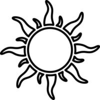 sol, verão esboço vetor ícone. linha verão e Sol vetor ícone