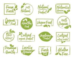 orgânico comida, natural, Fazenda fresco e saudável produtos para Comida mercado. vetor