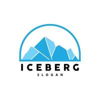 iceberg logotipo, antártico montanhas vetor dentro gelo azul cor, natureza projeto, produtos marca ilustração modelo ícone