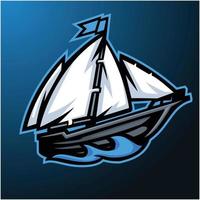 clássico navio mascote logotipo para náutico e viagem marcas vetor