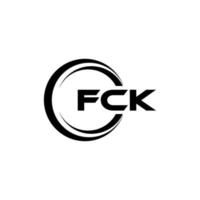 design de logotipo de carta fck na ilustração. logotipo vetorial, desenhos de caligrafia para logotipo, pôster, convite, etc. vetor