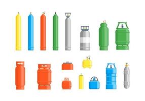 desenho animado cor diferente gás cilindro tanques definir. vetor