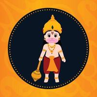 feliz Hanuman Jayanti indiano hindu festival celebração vetor Projeto