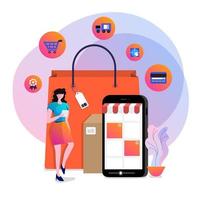 vetor de compras online