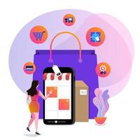 vetor de compras online