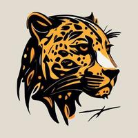 jaguar cabeça mascote esport logotipo vetor ilustração com isolado fundo
