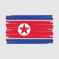 vetor de escova de bandeira da coreia do norte