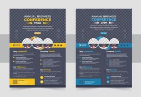 design de folheto de conferência de negócios vetor