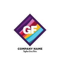 gf inicial logotipo com colorida modelo vetor. vetor