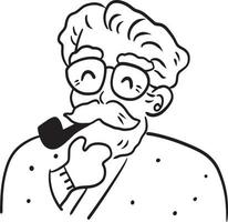 homem fumar desenho animado rabisco kawaii animê coloração página fofa ilustração desenhando personagem chibi mangá quadrinho vetor