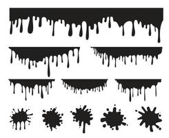 Preto respingo isolado em transparente fundo. vetor ilustração. em transparente fundo. conjunto ícone