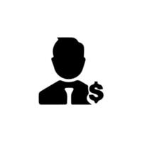 uma homem de negocios gráfico ícone. acionista ícone. investimento. empreendedor. homem de negocios. vetor ícone isolado em branco fundo.