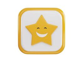 sorridente Estrela ícone 3d Renderização vetor ilustração
