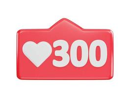 300 social meios de comunicação amor reagir ícone 3d Renderização vetor ilustração