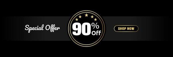 especial oferta 90 ouro cor. atraente, elegante e luxuoso. adequado para bandeiras, cartazes, anúncios, cartões, cinema bilhetes etc vetor