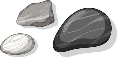 conjunto de diferentes pedras isoladas no fundo branco vetor