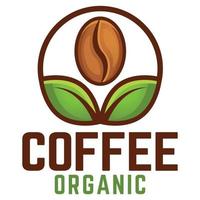 moderno vetor plano Projeto simples minimalista fofa logotipo modelo do café orgânico cafeteria restaurante logotipo vetor para marca, cafeteria, restaurante, bar, emblema, rótulo, distintivo. isolado em branco fundo.