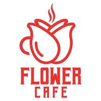 moderno vetor plano Projeto simples minimalista fofa logotipo modelo do rosa flor café fazer compras restaurante logotipo vetor para marca, cafeteria, restaurante, bar, emblema, rótulo, distintivo. isolado em branco fundo.