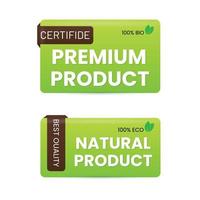 melhor qualidade natural e Prêmio produtos rótulo vetor Projeto.