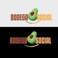 uma logotipo para bodega social e restaurante. vetor