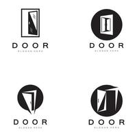 simples aberto porta abstrato logotipo, com geométrico formas, para construção construção, empreiteiros, o negócio propriedade e construção empresas, vetor. vetor