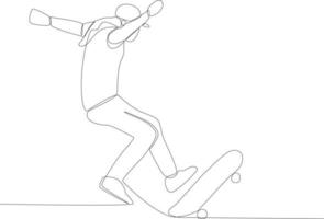 uma homem pulando em uma skate vetor