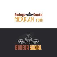 uma logotipo para bodega social e restaurante. vetor
