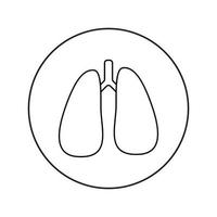 pulmões linear ícone. medicamento, pneumologia vetor