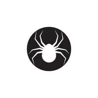 Preto aranha logotipo modelo vetor ícone ilustração