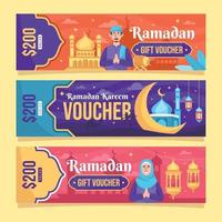 coleção modelo voucher ramadan vetor