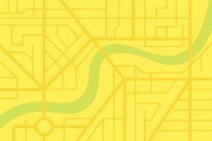 plano de mapa de ruas da cidade com rio. esquema de ilustração vetorial de cor amarela cidade eps vetor