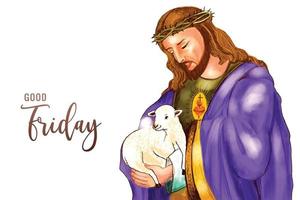 Boa Sexta-feira com Jesus Cristo a filho do Deus cartão fundo vetor
