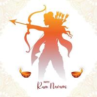 shri RAM navami celebração cumprimento cartão hindu festival fundo vetor