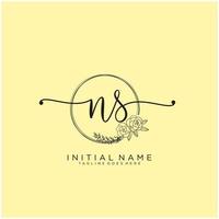 inicial ns feminino logotipo coleções modelo. caligrafia logotipo do inicial assinatura, casamento, moda, joalheria, butique, floral e botânico com criativo modelo para qualquer companhia ou negócios. vetor