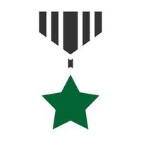 medalha ícone sólido estilo cinzento verde cor militares ilustração vetor exército elemento e símbolo perfeito.