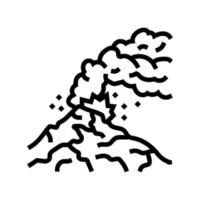 ativo vulcão lava linha ícone vetor ilustração