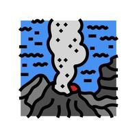 embaixo da agua vulcão lava cor ícone vetor ilustração