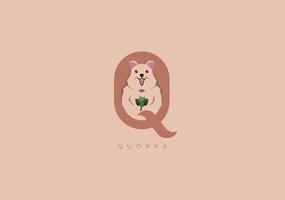 quokka q monograma, vetor logotipo